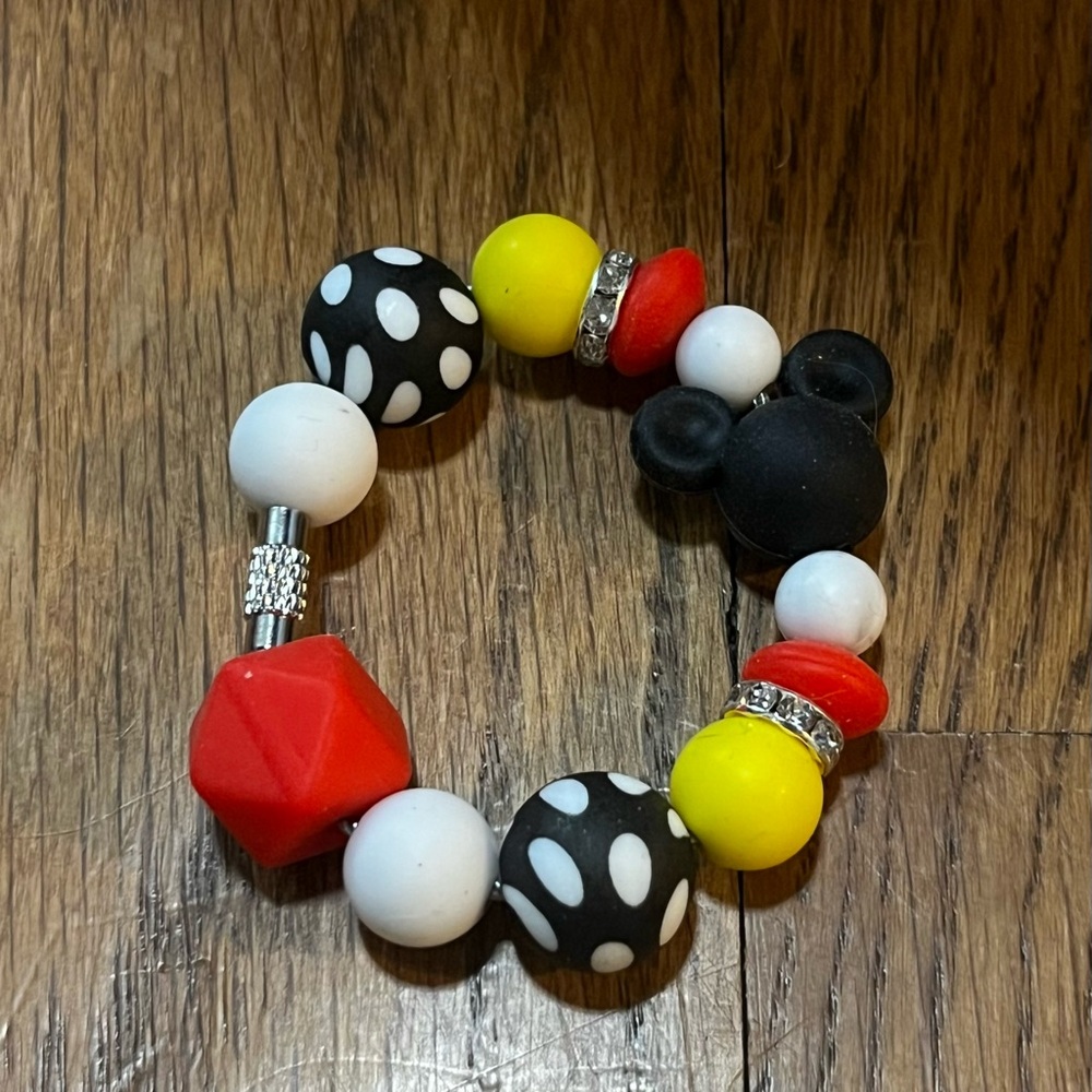 Handmade iconic Mickey Mouse Stanley Tumbler Cup Handle Bracelet charm